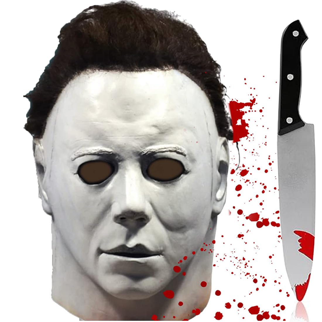 SINSEN Michael Myers Mask Halloween Scary Kills Mask Horror Latex Full Head Mask Michael Myers Mask Cosplay Costume Props (Style 7)