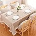 ColorBird Daisy Flower Cotton Linen Tablecloth Macrame Lace Dustproof Table Cover for Kitchen Dinning Pub Tabletop Decoration (Rectangle/Oblong, 55