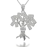 Claddagh Gold 925 Sterling Silver USD Dollar Money Bag Treasure Tree Pendant Necklace with Rolo Chain and Pendant only