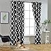 Melodieux Moroccan Fashion Room Darkening Blackout Grommet Top Curtains for Living Room, 52 by 84 Inch, Black (1 Panel)