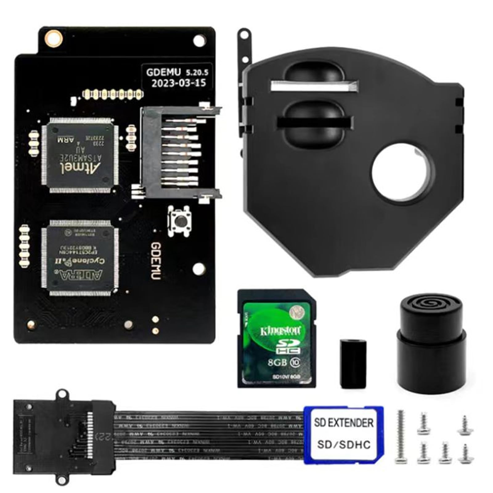 GDEMU V5.20 Optical Drive Emulation Board & Remote Card Kit for SEGA Dreamcast GDU DC VA1 Console SD Extension V5.20.5 Set (Black+8G)