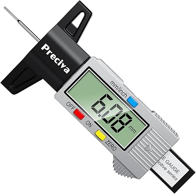 Preciva Tyre Tread Depth Gauge 0-25.4mm Digital Large LCD UK
