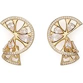 kate spade new york Twist Statement Earrings, Clear/Gold, Cubic Zirconia, Women's Fashion Jewelry