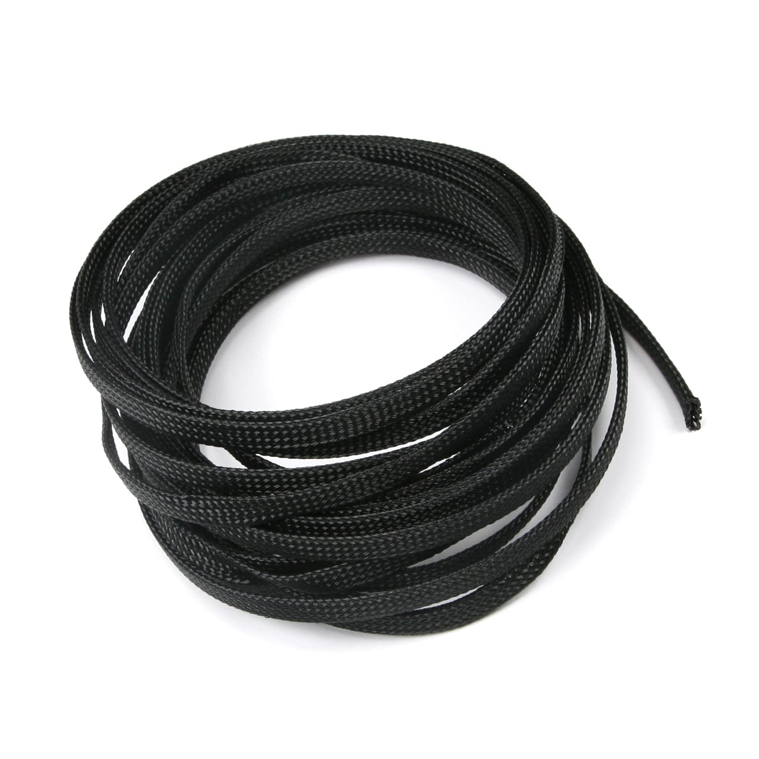 Othmro 1Pc Cable Management Sleeve, Braided Cable Tidy Black, 5m Cable Organizers Cable Protector Wire Tidy for TV/PC USB Cable, 6mm Width