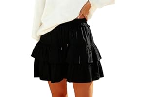 CWT Flowy Shorts for Women Boho Ruffled Tiered Skorts Casual High Waist Mini Skirts Tennis Golf Comfy Shorts 2025 Update