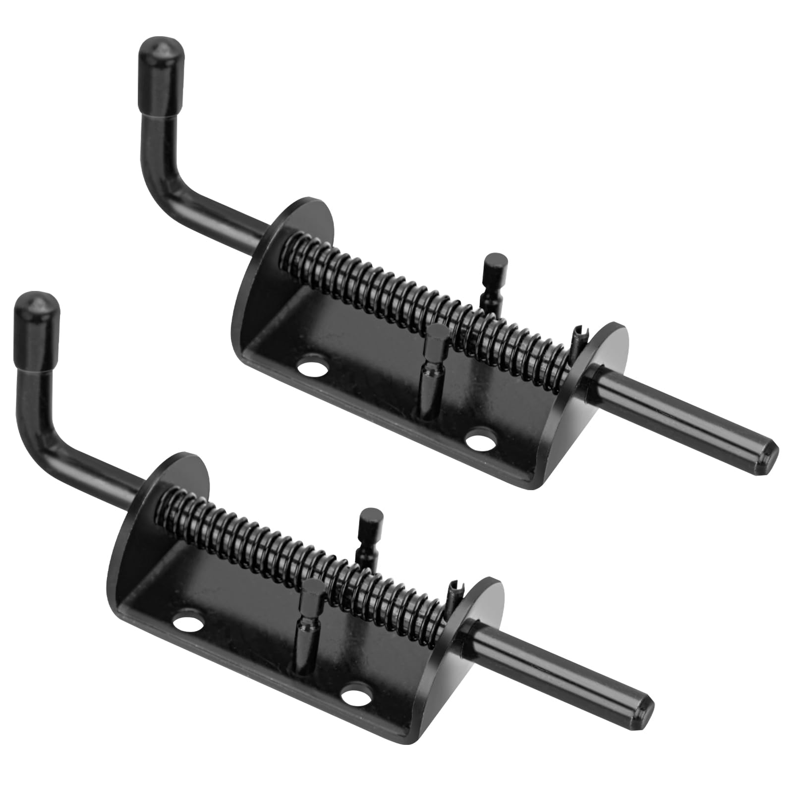Photo 1 of Quality Life Spring Loaded Gate Latch Pin Barrel Bolt 6in Durable Solid Steel for Shed Doors Wood Metal Gate Black - 2pcs