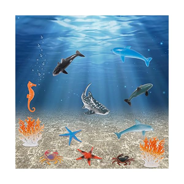 Nabance Sea Animal Figures Animal Toys 38PCS Mini Sea Animal Toys Set Realistic Animal Sea Life Figures Toy Educational…