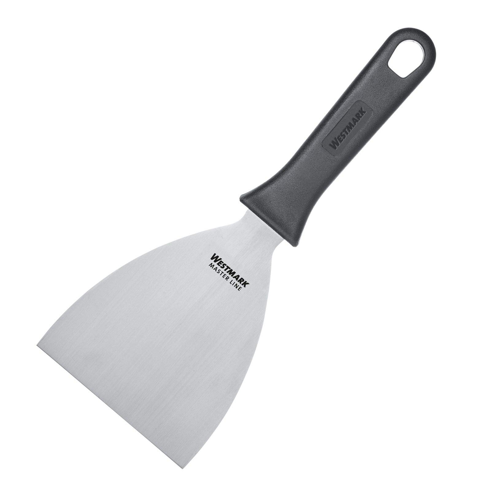 Westmark Professional Grill Spatula, straight, rigid, solid, blade size: 10 x 13 cm, length: 26 cm, stainless steel/plastic, Master Line, black/silver, 13302270
