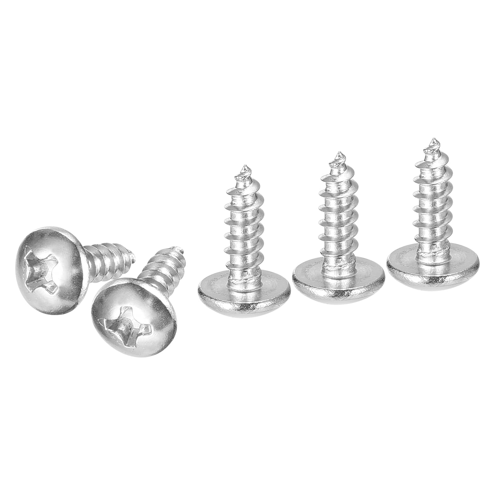 DTGN #4x3/8 Sheet Metal Screws - 200 Pack - for Wood, Furniture - 304 Stainless Steel Phillips Truss Head Self Tapping Tip Wood Screws - Silver โ image 1