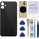 Perzework OEM Rear Back Glass Replacement for iPhone 11 6.1 inches with Reparing Toolkit and Pre-Installed Adhesive (Black)