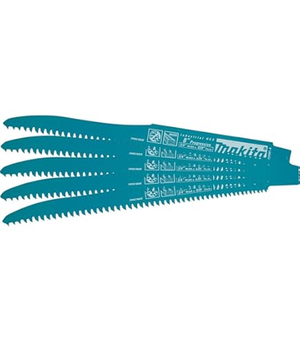 Makita 3-1/2-Inch 18-TPI Metal Cutting Reciprocating Saw Blades - 5-Pack Bi-Metal Construction
