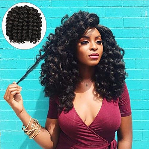 Alivovo 8 Inch Jumpy Wand Curl Braids Hair 4 Packs/Lot 20 Roots Jamaican Bounce Crochet Twist Braids Sensational African Collection Braiding Hair 110g