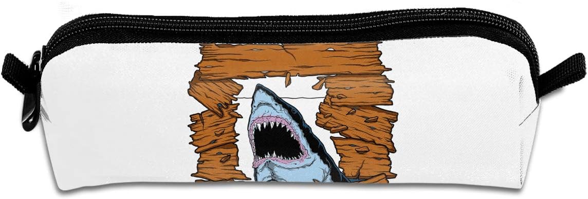 Diemeouk Pencil Case Shark Shaq Zippered Pen Bag Cosmetic Makeup Bags for Colored Watercolor Pencils