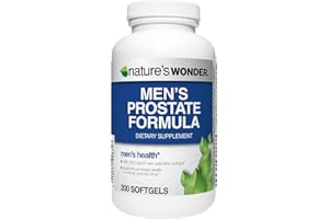 Nature's Wonder Men's Prostate Formula with Saw Palmetto, Beta-Sitosterol & Lycopene, 200 Softgels, 100 Days Supply
