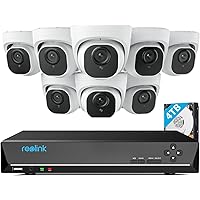 Reolink 4K HD 16CH PoE Video Surveillance System, 8pcs 8MP Person/Vehicle Detection PoE Security Cameras Outdoor with 16-Chan