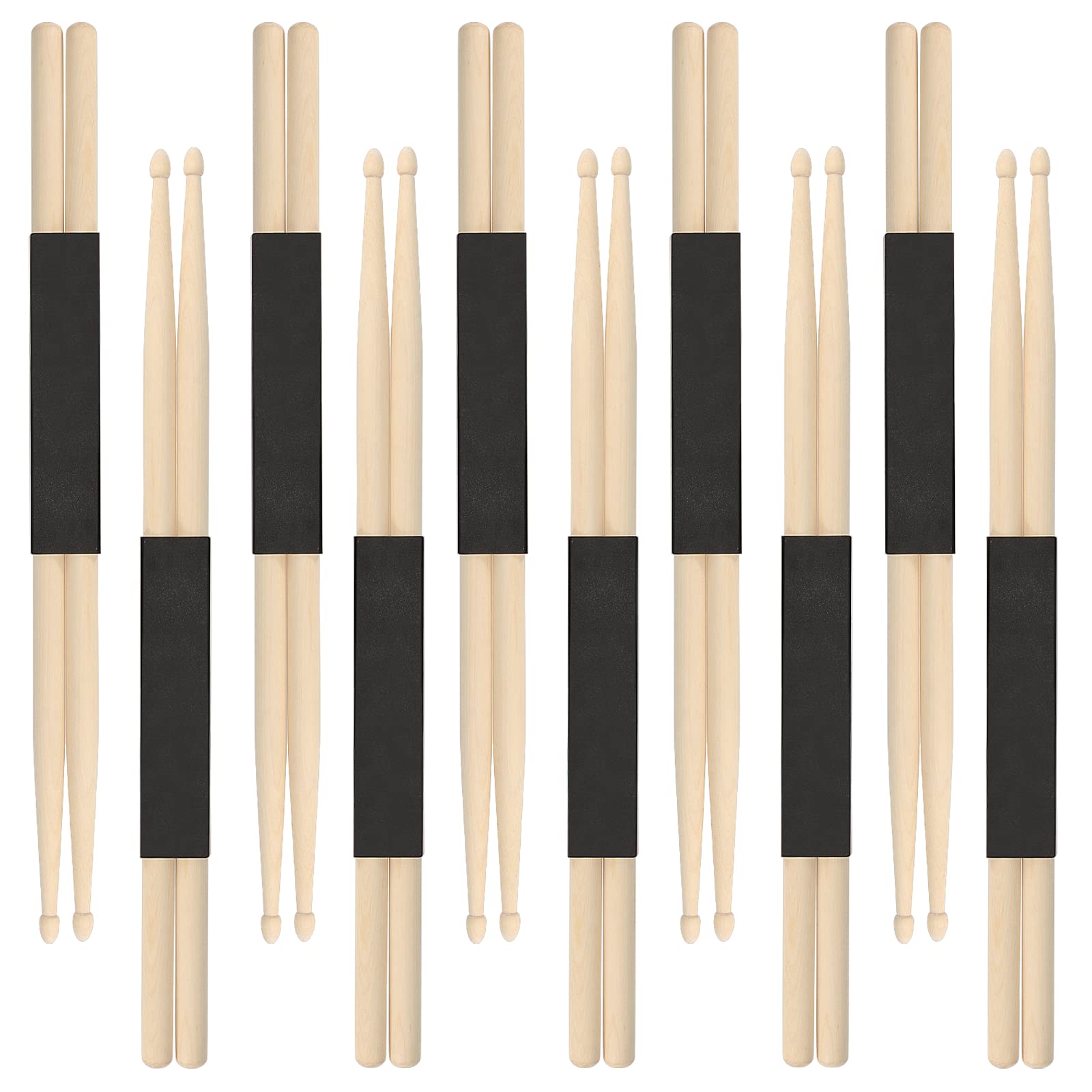 MUKCHAP 10 Pairs Maple Wood Drum Sticks for Drumming, Practice, Performance