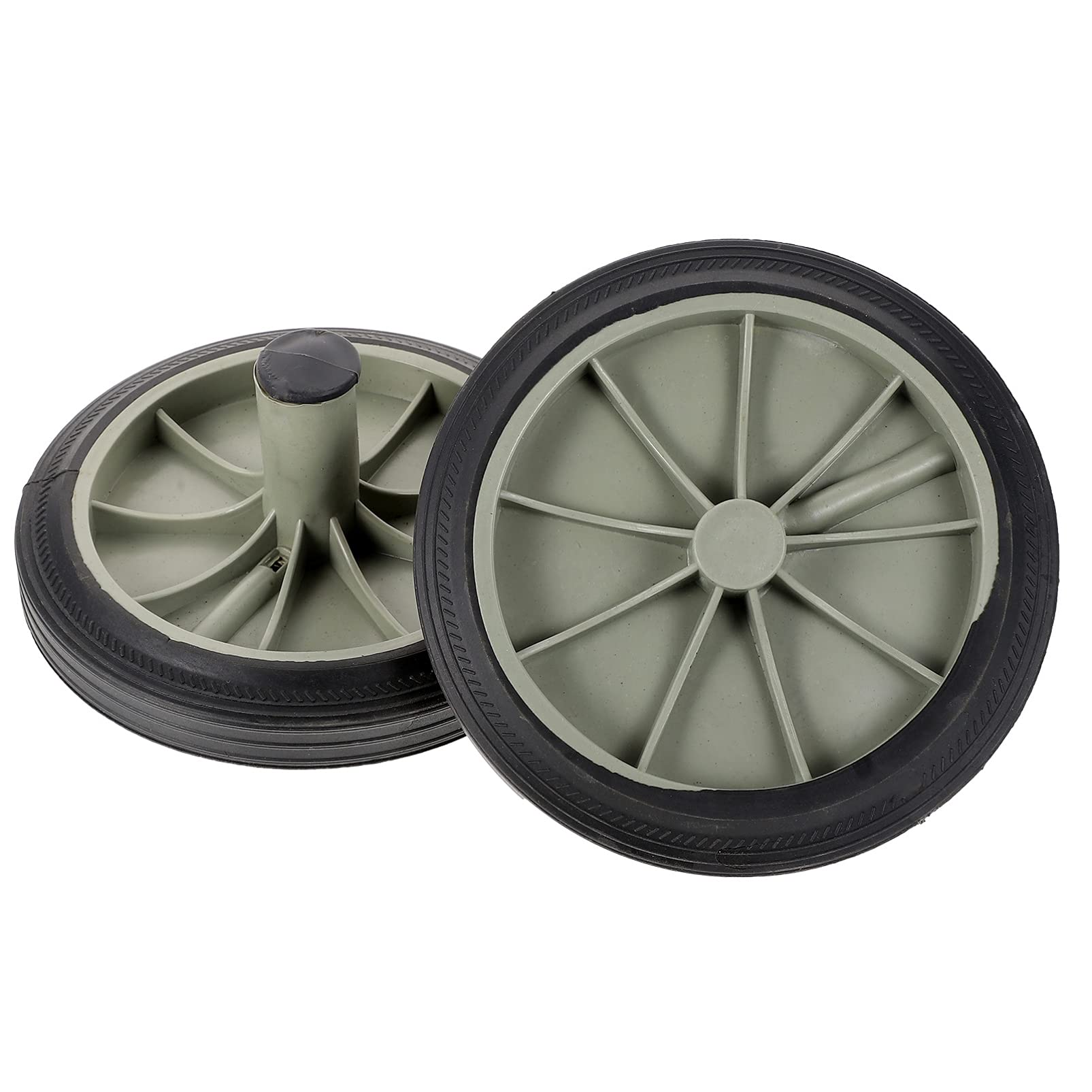 Photo 1 of Happyyami Garbage Container Wheels 2Pcs Trash Can Garbage Can Rubber Replacement Wheel Can Pulley Outdoor Trash Can Wheels Tools Accessories Waste Container Wheels