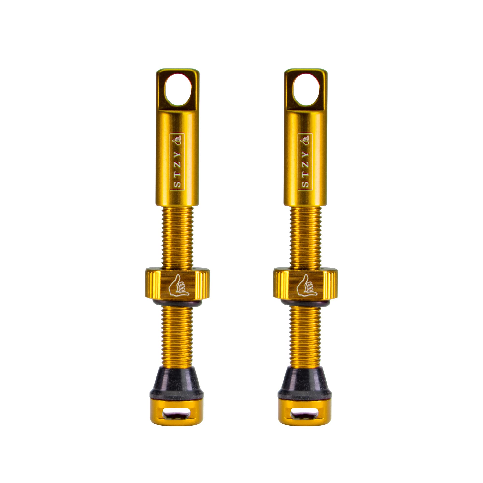 STZY Max Flow Tubeless Presta Valves Available in 14 Colours 44mm and 60mm (Gold, 44mm)