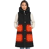HEEKPEK Long heated vests for women with 18400mAh Long-Lasting Battery, 6-Zone Heated Coat for Outdoor Winter