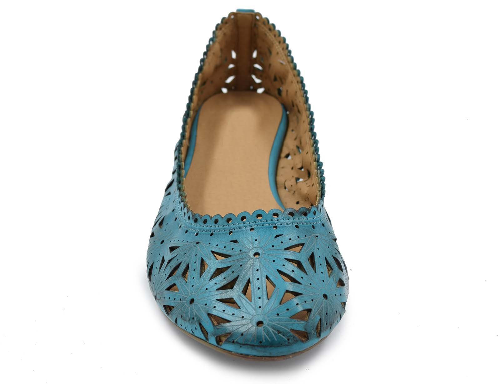 Greatonu Womens Flower Cut Out Flat Ballerina Shoes - Image 5