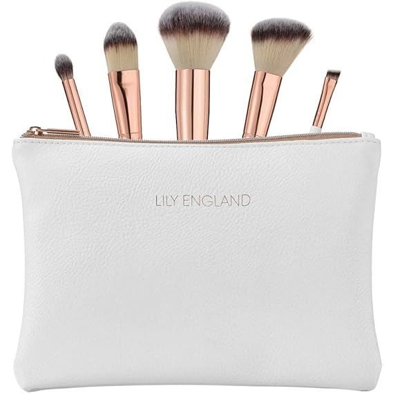 Lily England Kit de Maquillaje - 5 Brochas en Oro Rosa con Estuche ...