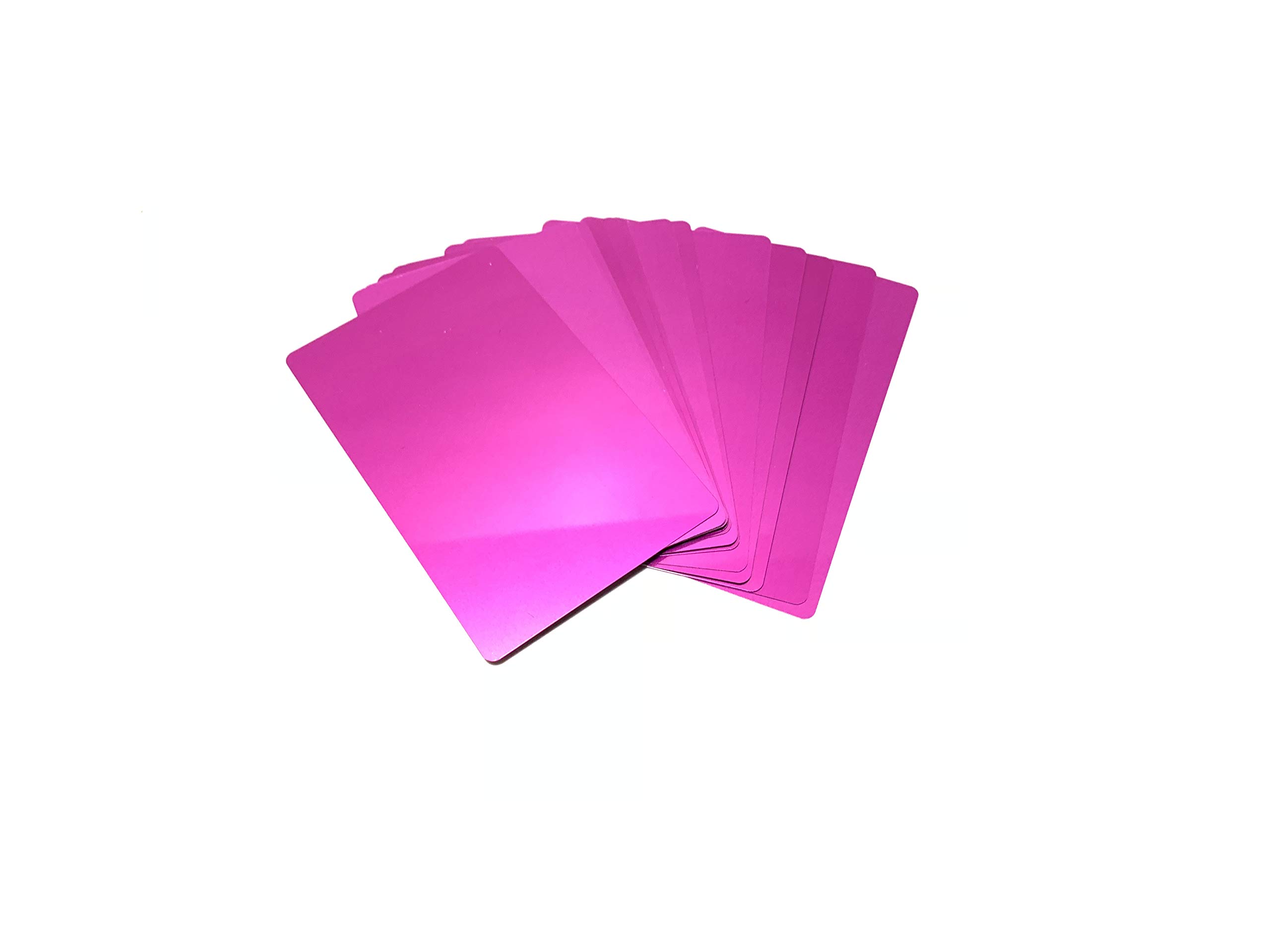 Malayan 50 Pack Anodized Aluminum Business Card Blanks - Laser Engraver and CNC Engraving Color Options Available Pink