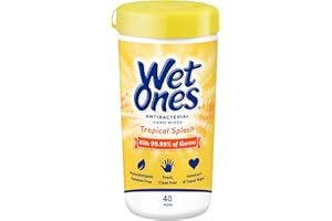 Wet Ones Antibacterial Hand Wipes, Tropical Splash Wipes | Antibacterial Wipes, Hand Sanitizer Wipes, Wet Ones Wipes, 40 ct. Canister