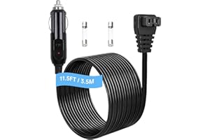 Naubluvo 12V/24V Car Refrigerator Power Cord 11.5FT, Cigarette Lighter Plug for Alpicool, Bodega, Euhomy, BougeRV, ARB, Dometic, ICECO, Setpower, JoyTutus Portable Freezer, 16 AWG DC Power Cord