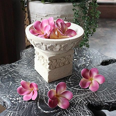 Amazon アジアン雑貨 お花模様のボウルセット リゾートスタイル パラスストーン オブジェ 置物 バリ島 インテリア 置物 オブジェ オンライン通販