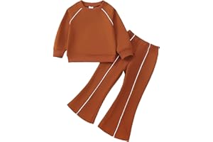 Mioglrie Toddler Girl Clothes 2T 3T 4T 5T 6T Girl Clothes 2Pcs Kids Sweatsuit Fall Winter Sweatshirt Little Clothing Set