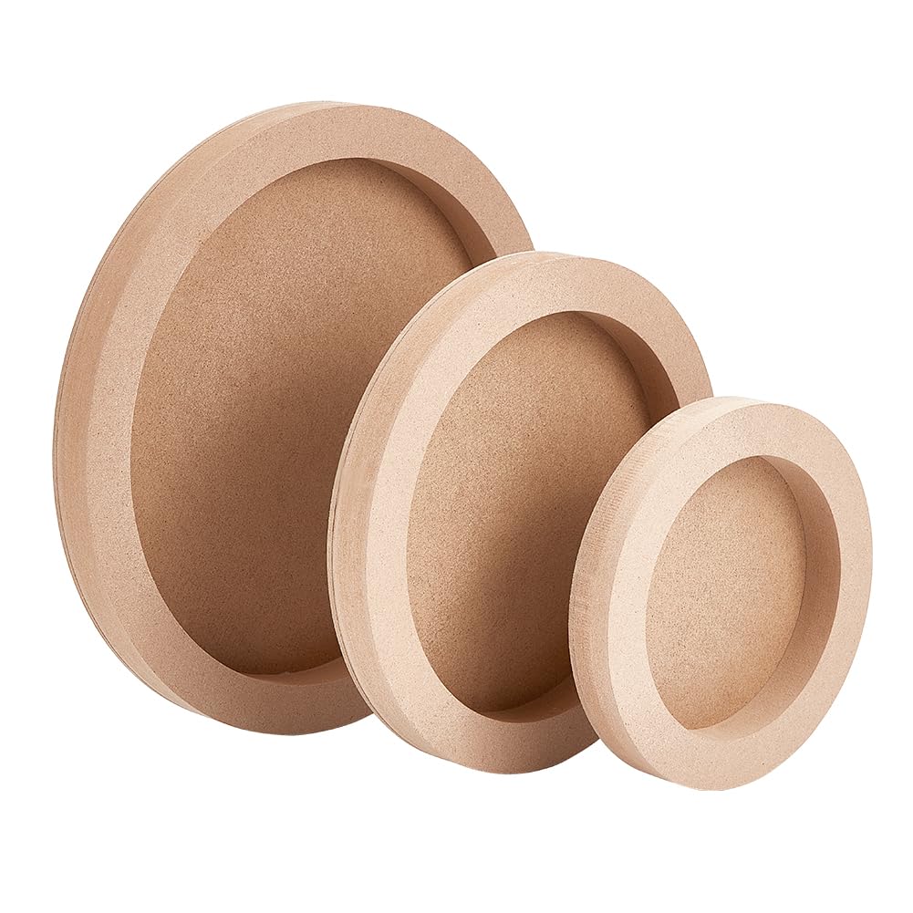 OLYCRAFT 3pcs Wood Canvas Boards 15/20/25cm Round Wood Painting Boards 2.05cm Thick Unfinished Wooden Paint Pouring Panel Board for Art Painting Crafts Pouring — image 1