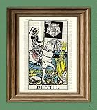 Death Major Arcana Tarot Card deck print over an upcycled vintage dictionary page book art