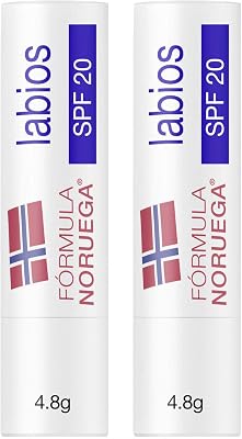 Protezione per labbra SPF 20 Formula Norvegia, protezione solare, sollievo e idratazione, 4,8 g (confezione da 2)