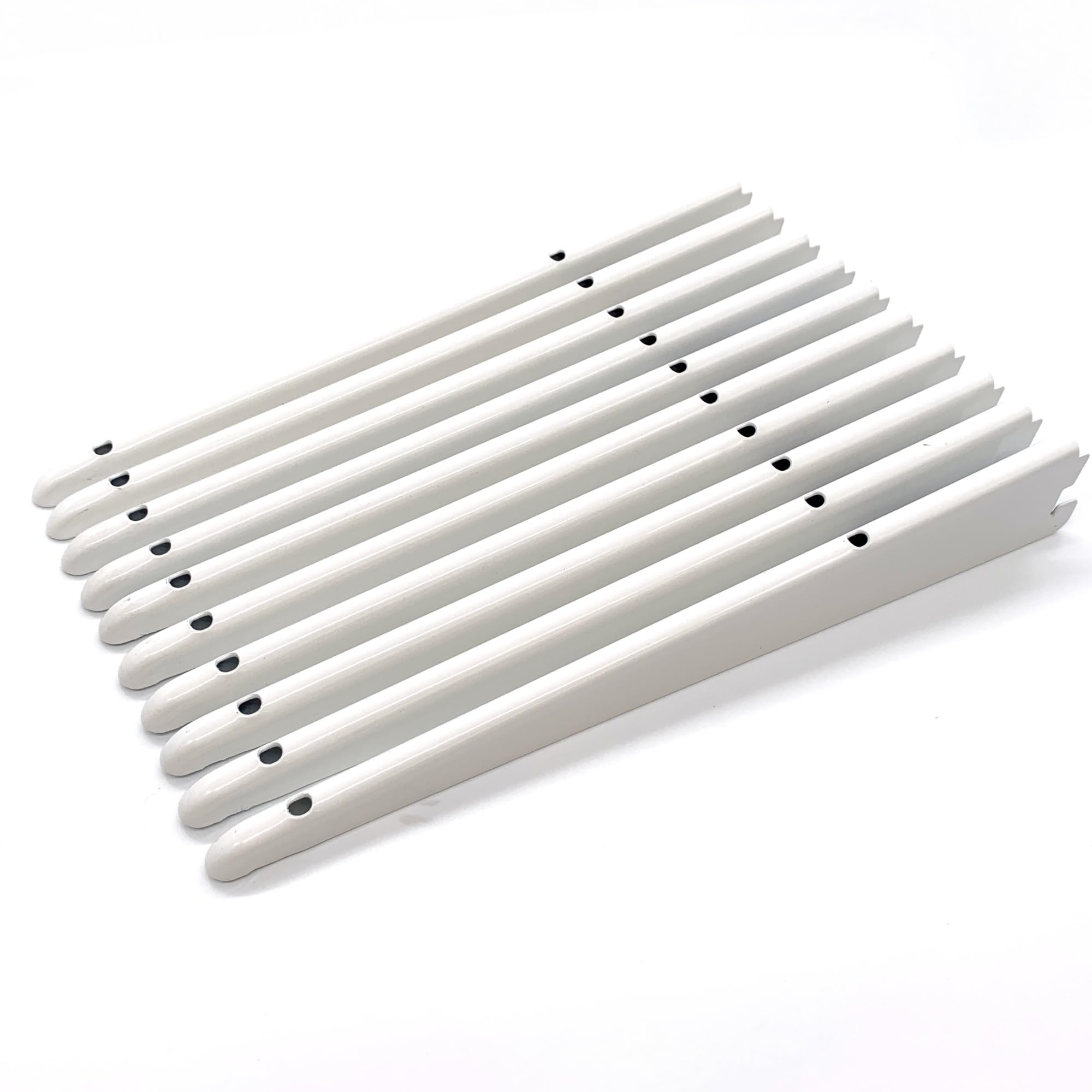 EAI Twin Slot Wall Mounted Shelving Bracket - Pack of 10, White, 370mm | Strong, Heavy Duty Steel Shelf Bracket | For Shed, Garage, Indoor Storage | Easy To Install Rack