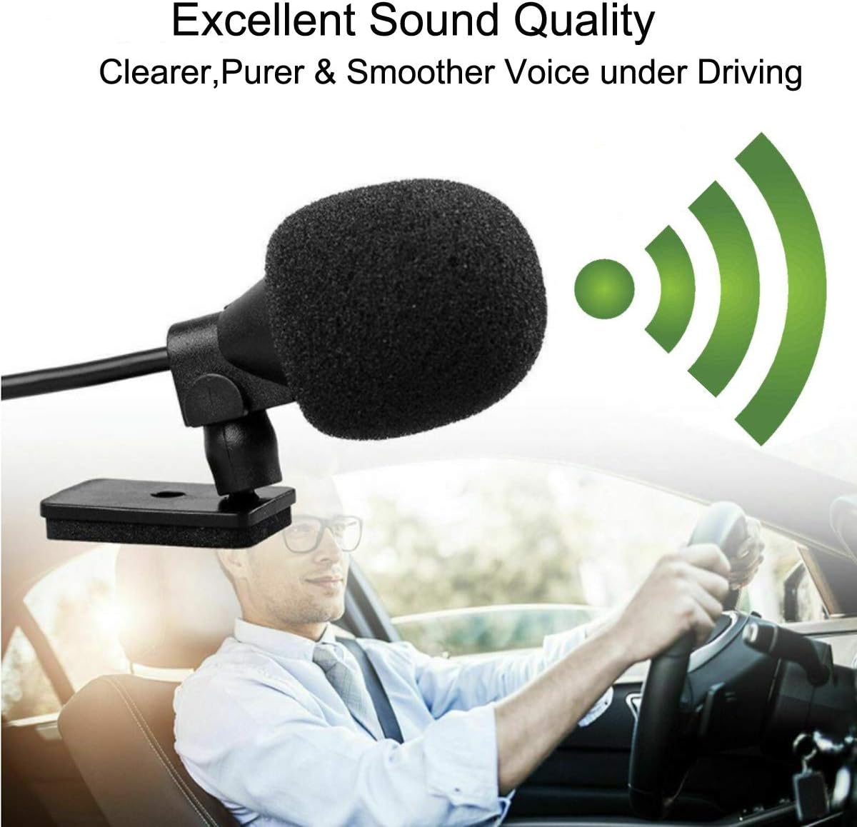 NewTH 2.5mm Microphone for Pioneer AVH Radio Car Mic DVD Navigation Bluetooth Radio Stereo Player Head Unit Vehicle Mic with 9.85 feet Cable,Plug and Play - Image 3