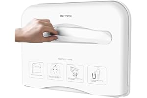 Bertreno Commercial Toilet Seat Cover Dispenser Wall Mount Half-Fold Toilet Seat Cover Holder for Restroom Commercial Bathroom White