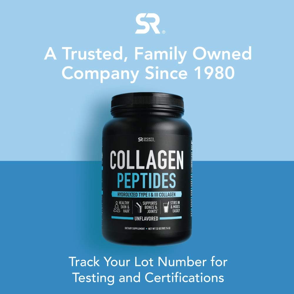 Collagen Peptides Powder 'XL' Jar 32oz | Non-GMO Verified, Certified Paleo Friendly & Gluten Free - Unflavored: Health & Personal Care