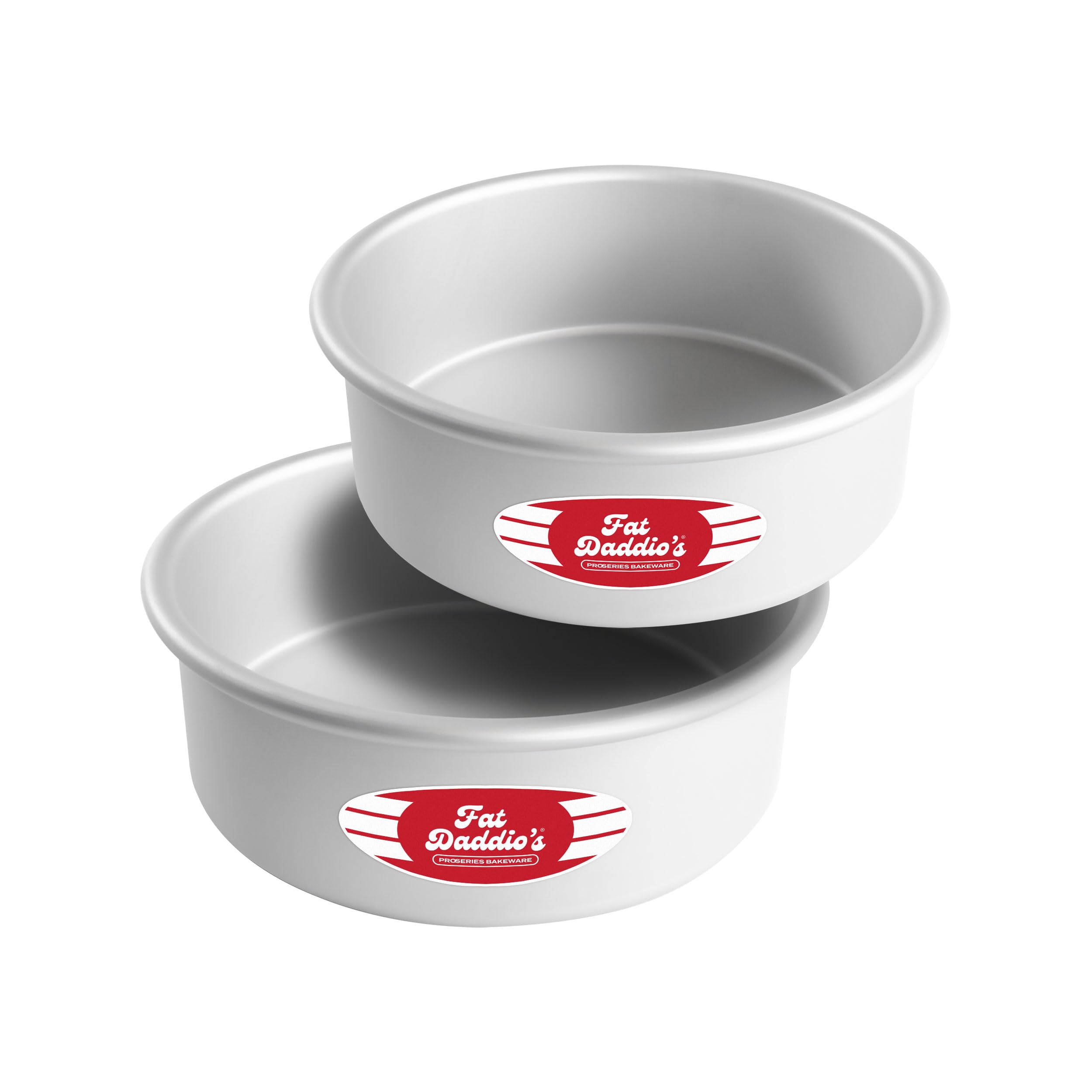 Fat Daddio's PRD-83SET Anodized Aluminum Round Cake Pans, 2 Piece Set, 8 x 3 Inch
