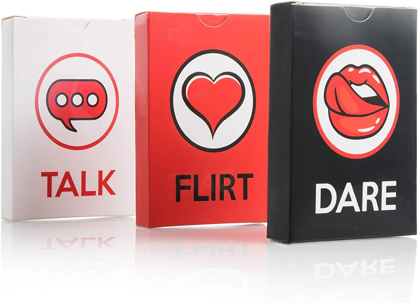 Fun and Romantic Game for Couples: Date Night Box Set with Conversation Starters, Flirty Games and Cool Dares - Choose from Talk, Flirt or Dare Cards for 3 Games in 1 - Great Gift For Him or Her!