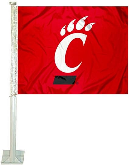 Amazon Com College Flags Banners Co Cincinnati Bearcats Red Car Flag Sports Outdoors