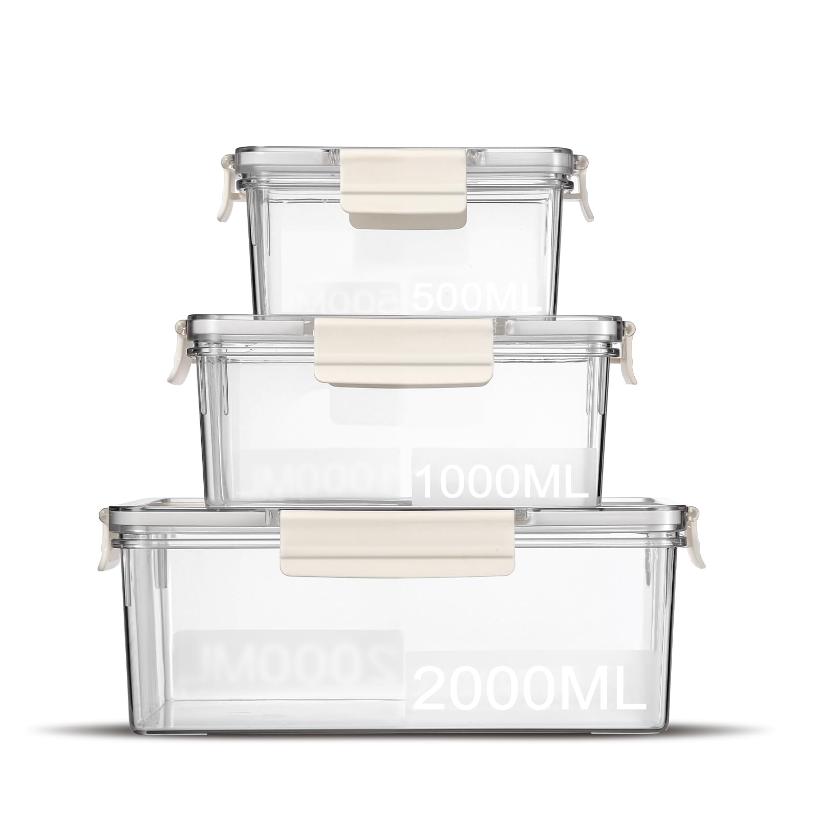 Photo 1 of Eclirgan Food Storage Containers,Plastic Food Containers with Lock/Lids,Nesting Freezer Storage Set with Airtight/BPA Free for Pantry/Kitchen/Meal-prep(2/4/8.4 Cup)