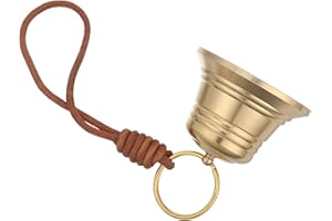 VICASKY Vintage Brass Door Bell Pendant, Small Metal Hanging Bell for Door Handle, Garden Gate Chime