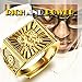 ALPS Men's Gold Ring 18K Gold Plated Luxurious Shiny DO NOT Fade Golden Rich Ring Size Adjustable (Gold Ring Wealth)