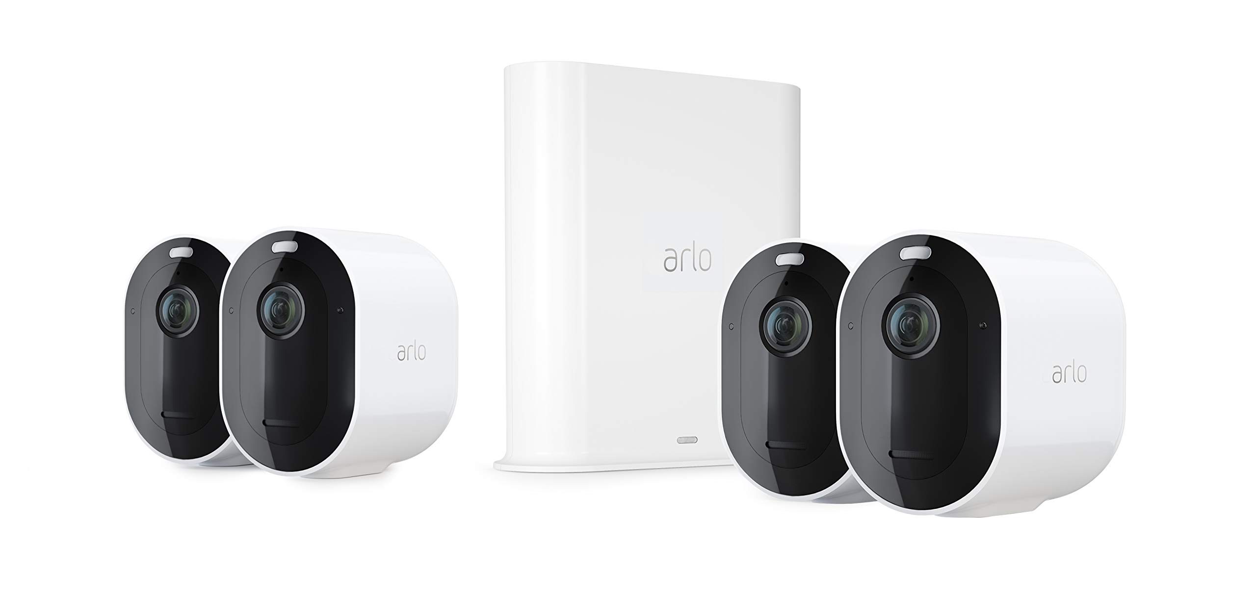Arlo Pro3 Wireless Home Security Camera System CCTV, WiFi, 6-Month Battery Life, Colour Night Vision, Indoor or Outdoor, 2K HDR, 2-Way Audio, Spotlight, 160° View, Alarm, 4 Camera Kit, VMS4440P