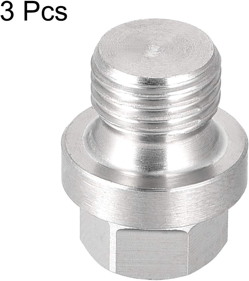 sourcing map M10 X 1 Male Outer Hex Head Plug - 304 Stainless Steel Solid Thread Corrosion Resistant Bung Plug Pipe Fitting 3Pcs - Image 4