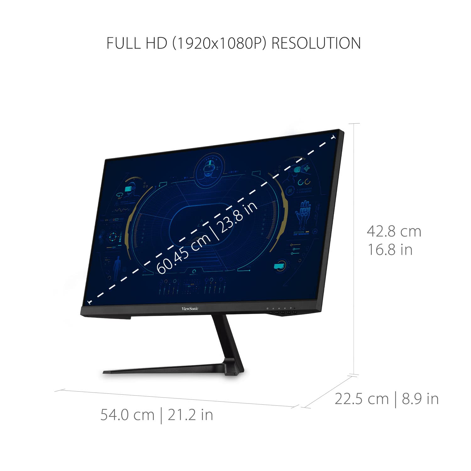 ViewSonic VX2418-P-MHD 24 Inch 1080p 1ms 165Hz Gaming Monitor with FreeSync Premium, Eye Care, HDMI and DisplayPort