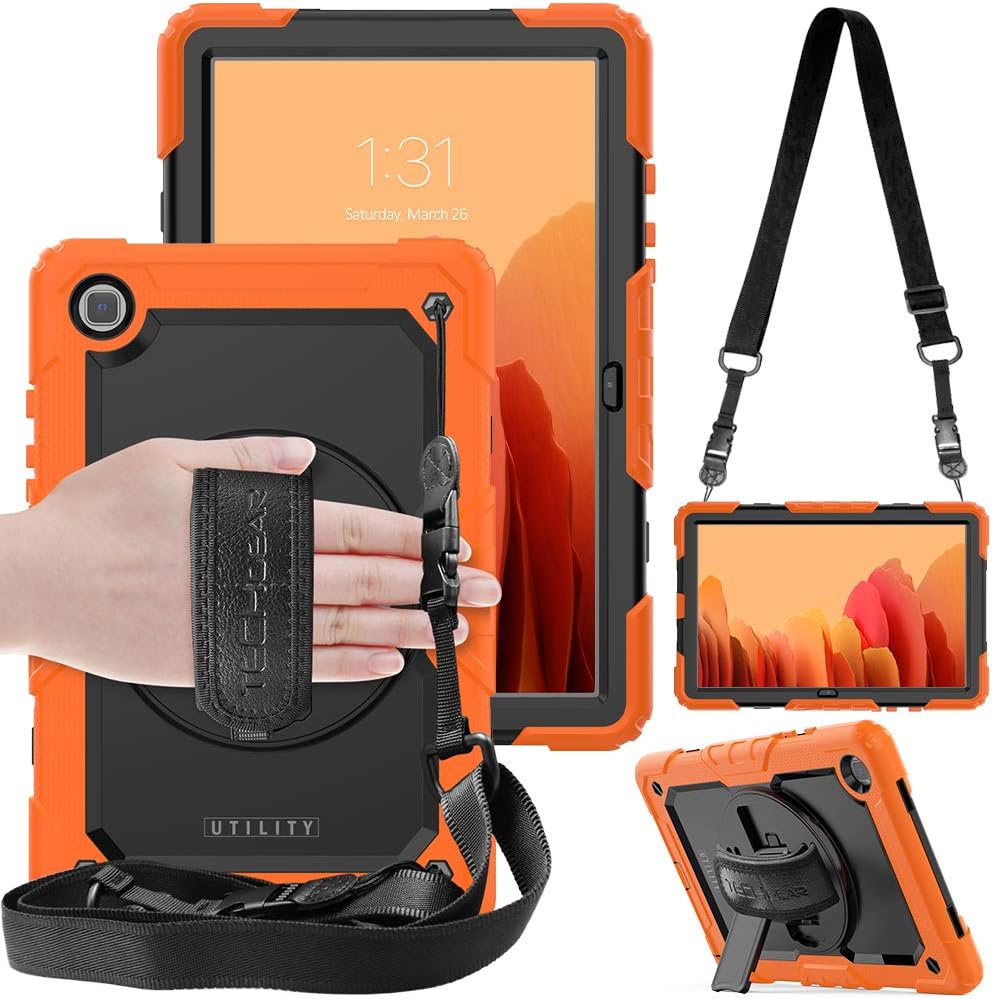 TECHGEAR UTILITY Case fits Samsung Galaxy Tab A7 10.4" (SM-T500 / T503 / T505 / T509) Tough Rugged HEAVY DUTY Armour Shockproof Impact Case with 360 Rotating Stand