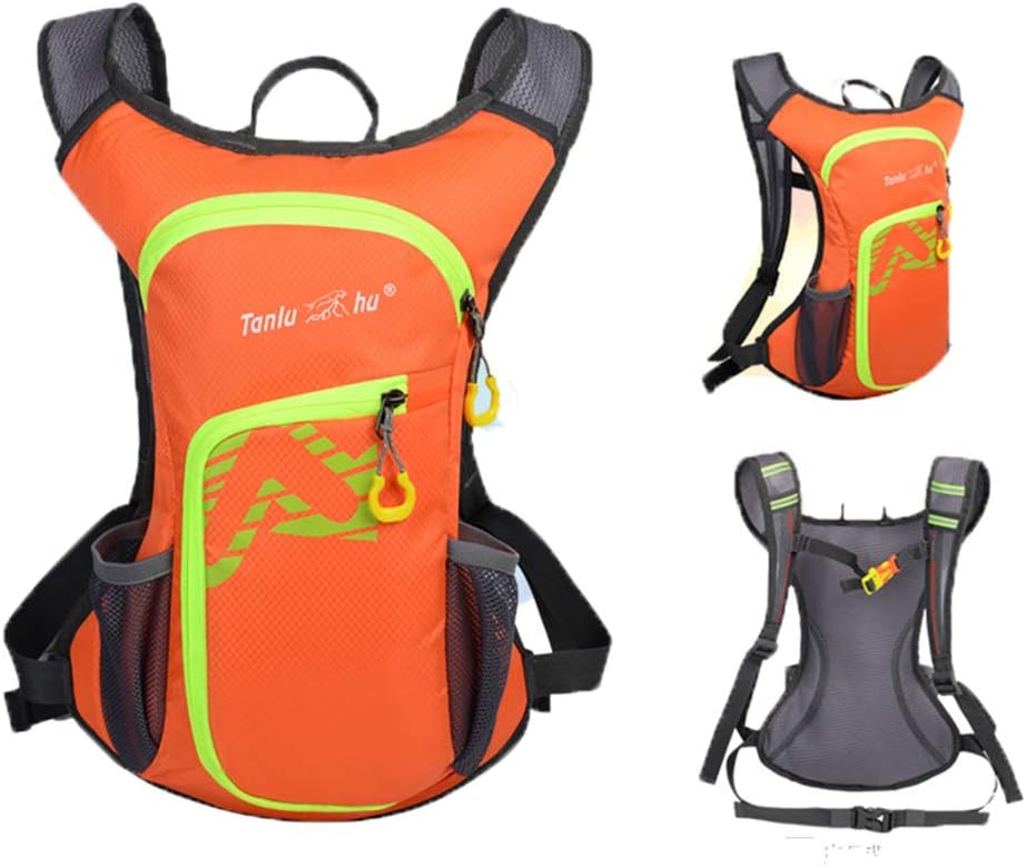 Monotele Hydration Packs, 12L Running Cycling Hydration Backpack, 2L Water Bladder for Hiking, Cycling, Biking, Running, Walking and Climbing (Orange(only Backpack))