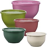 Greentainer Plastic Mixing Bowls with Lids Set for Kitchen, Nesting Bowls for Mixing, Baking, Prepping, Cooking and Serving Food, Mixing Bowls Dishwasher, Microwave Safe (Purple)