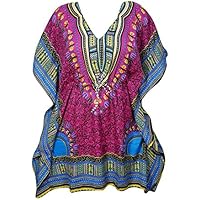 Mogul Interior Womens Eliza Short Caftan Beach Swimsuit Bikini Cover up Tunic Kaftan Dress Beachwear One Size